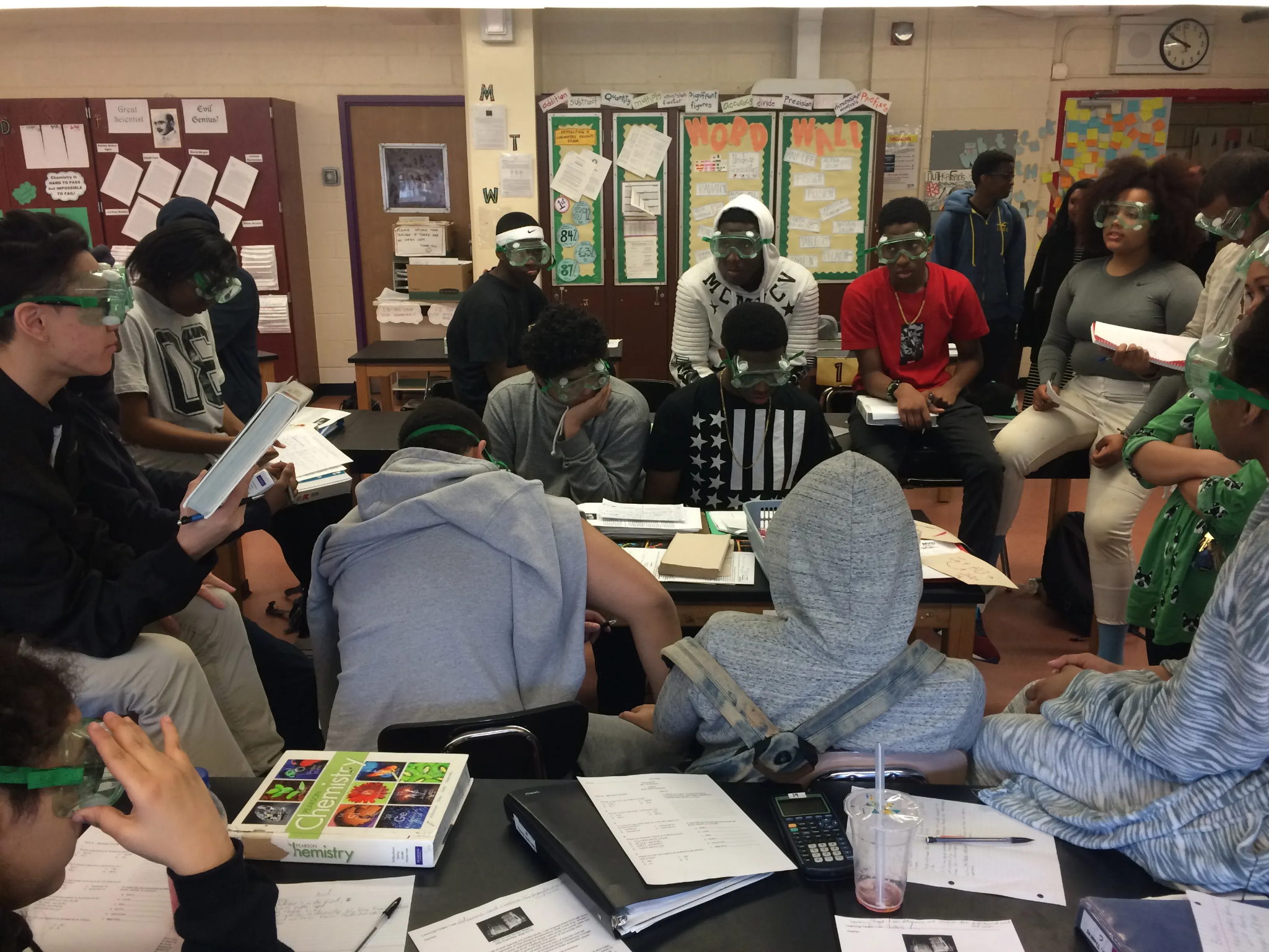 High school students in classroom