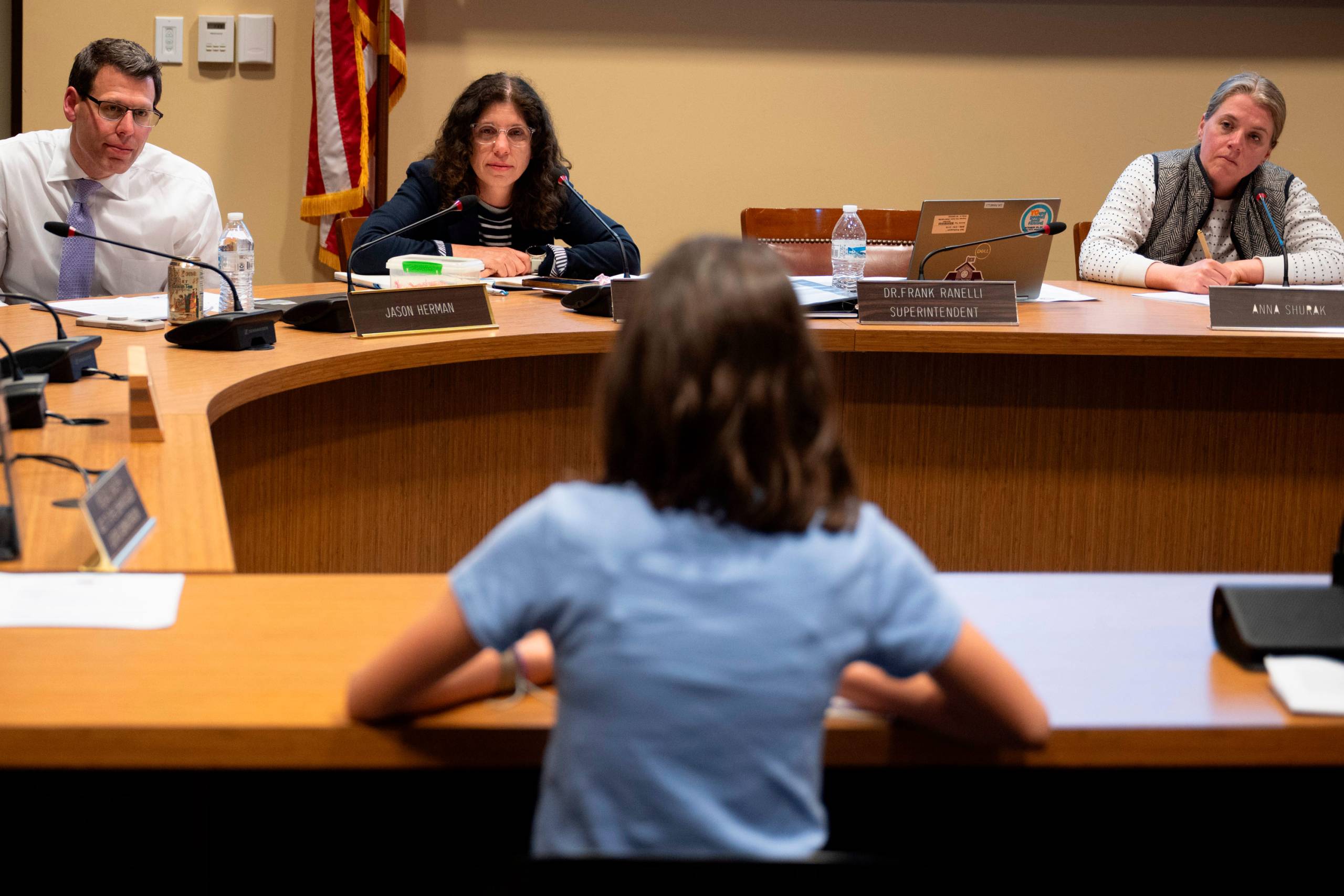 People at a local government meeting