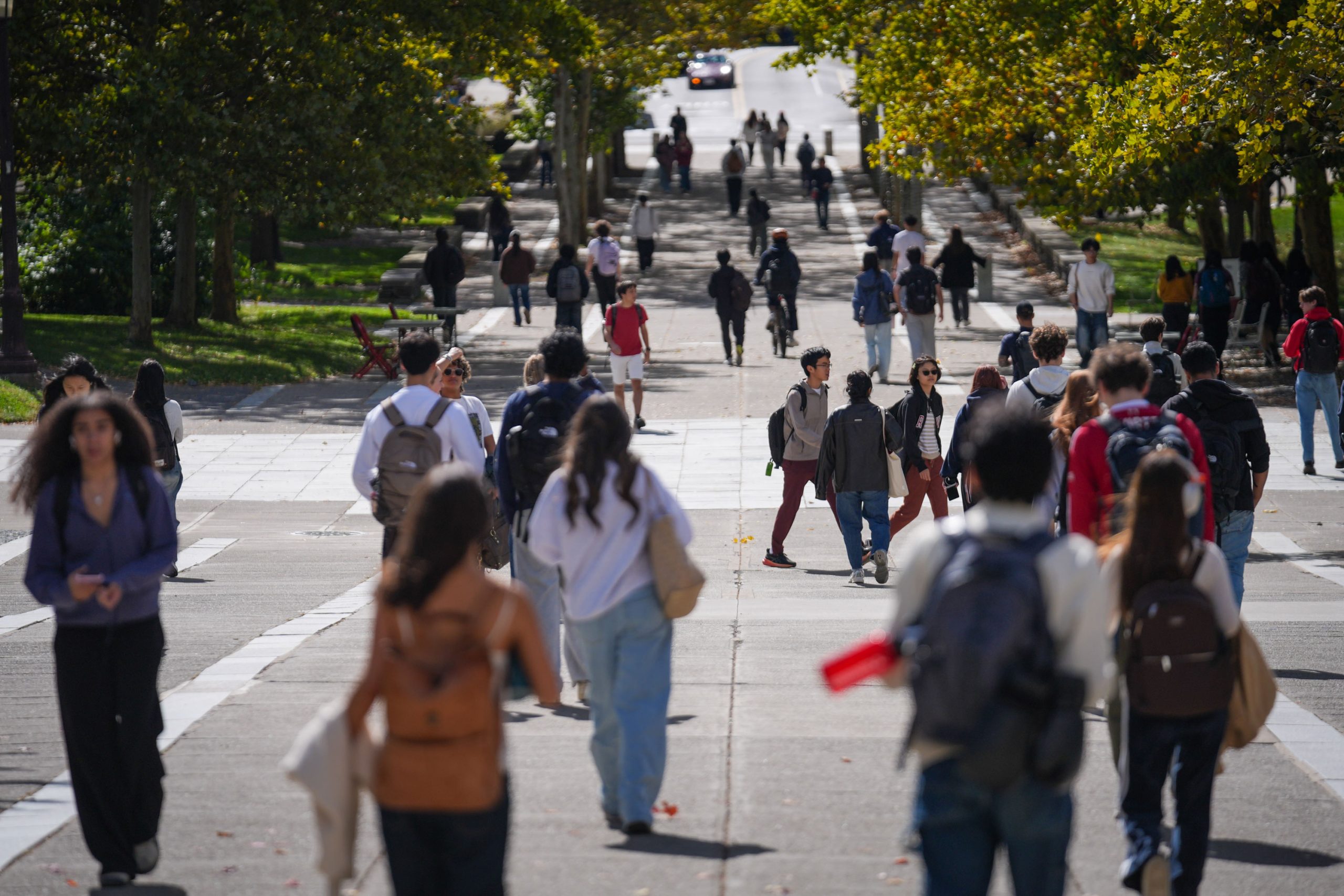 Students on college campus