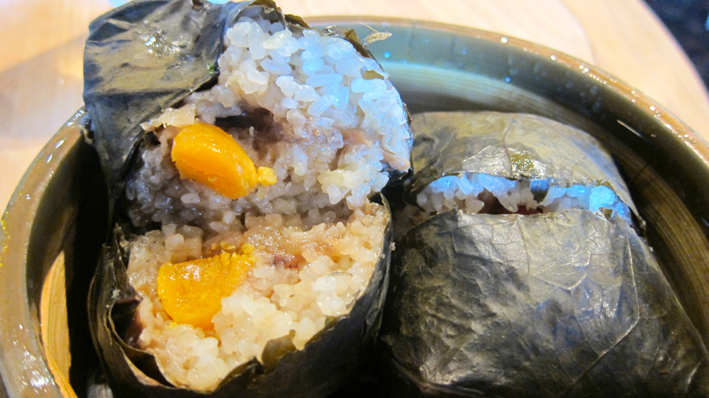 Dried Scallop & Meat Sticky Rice in Lotus Leaves
