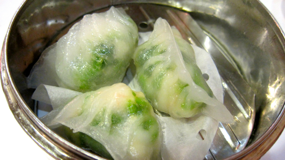 Pea Sprout & Shrimp Dumplings