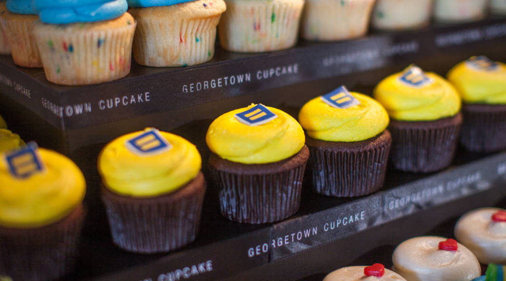 "Equality cupcakes" by Georgetown Cupcakes are just one of several baked creations in support of same-sex marriage that were on display this week at the Chefs for Equality, a fundraising event for the Human Rights Campaign in Washington, D.C.