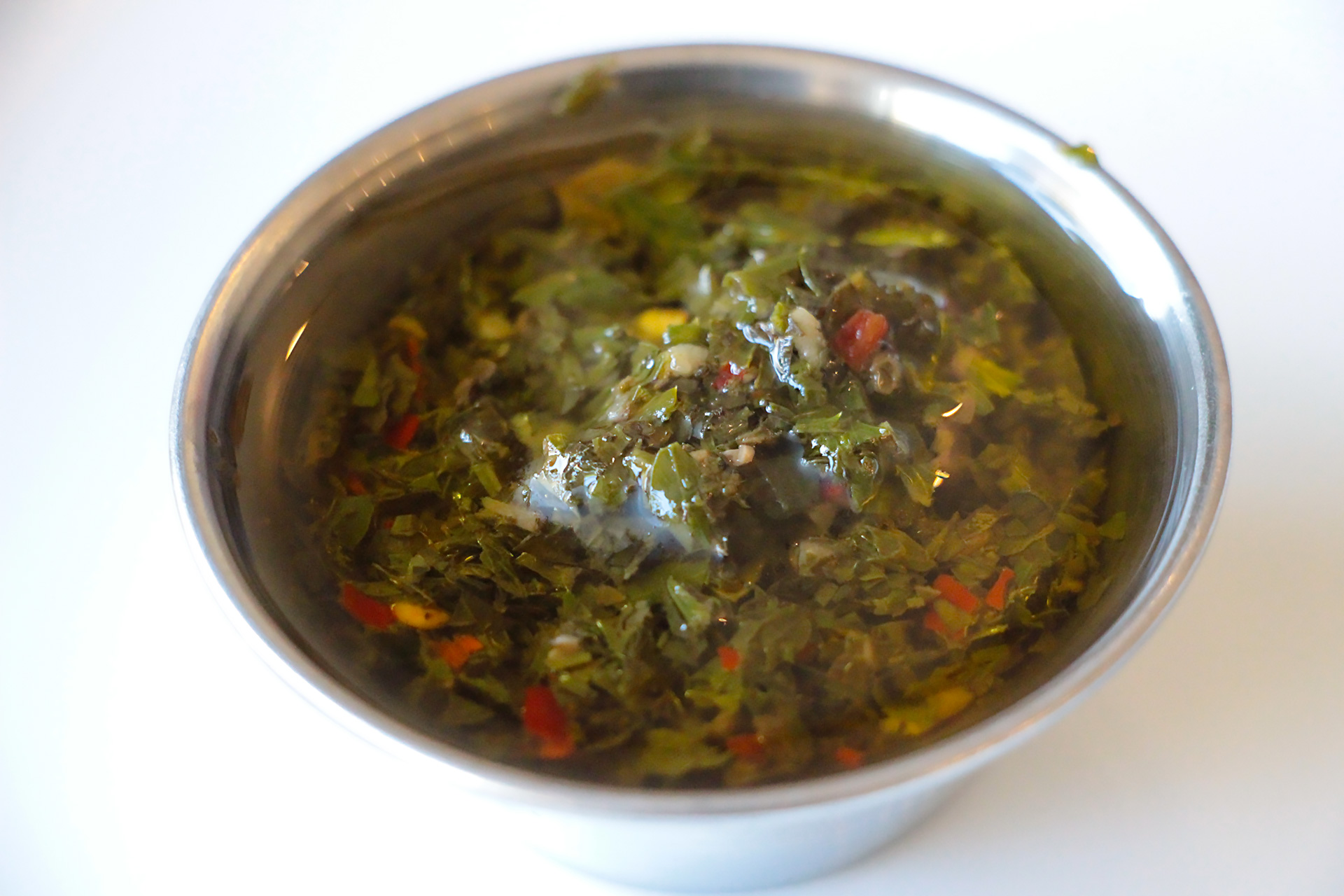 Traditional chimichurri sauce.