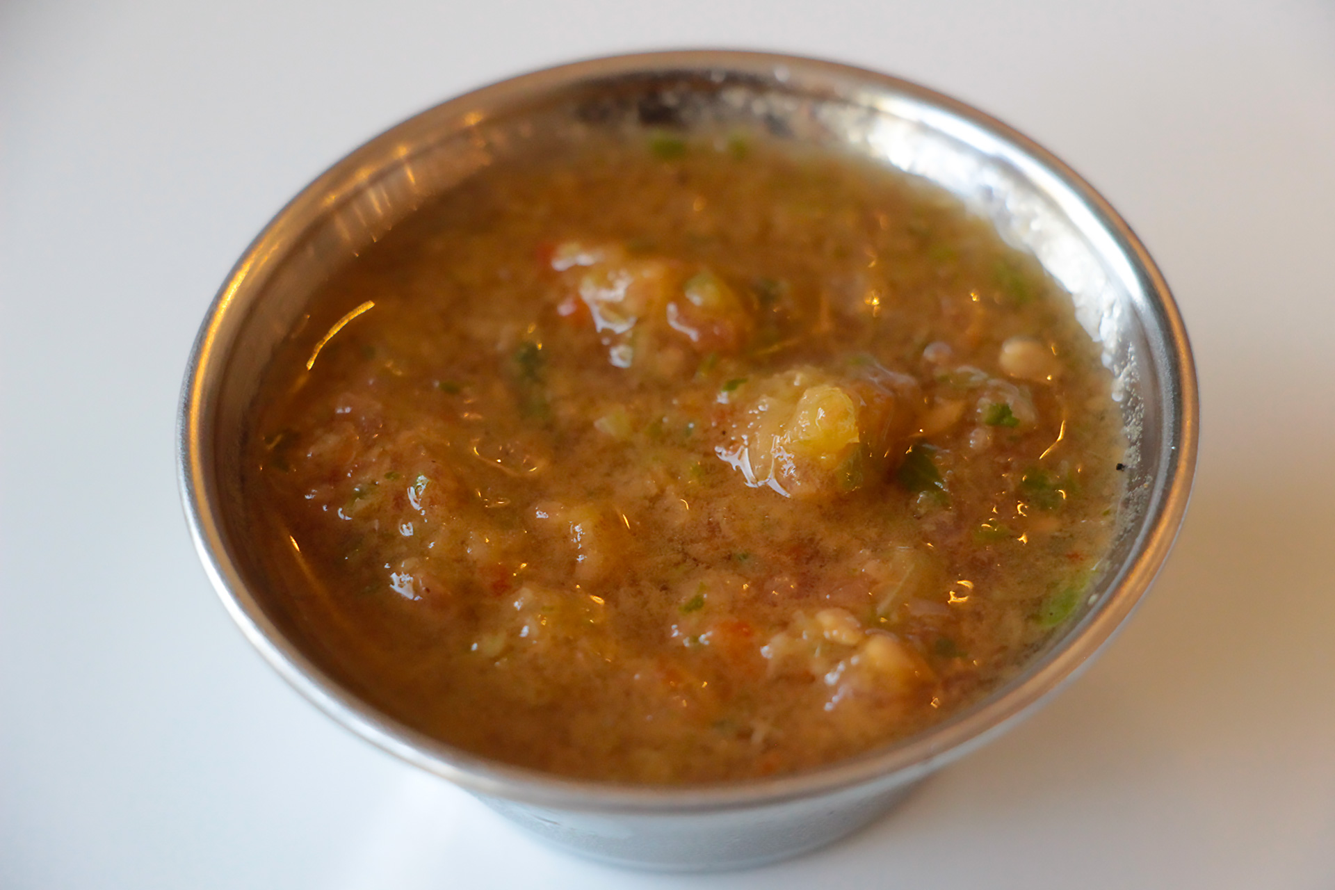 Spicy criolla sauce.