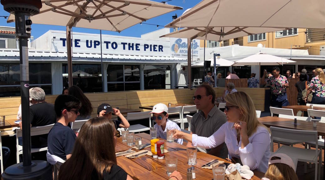 The sunny patio at Sam's Anchor Cafe