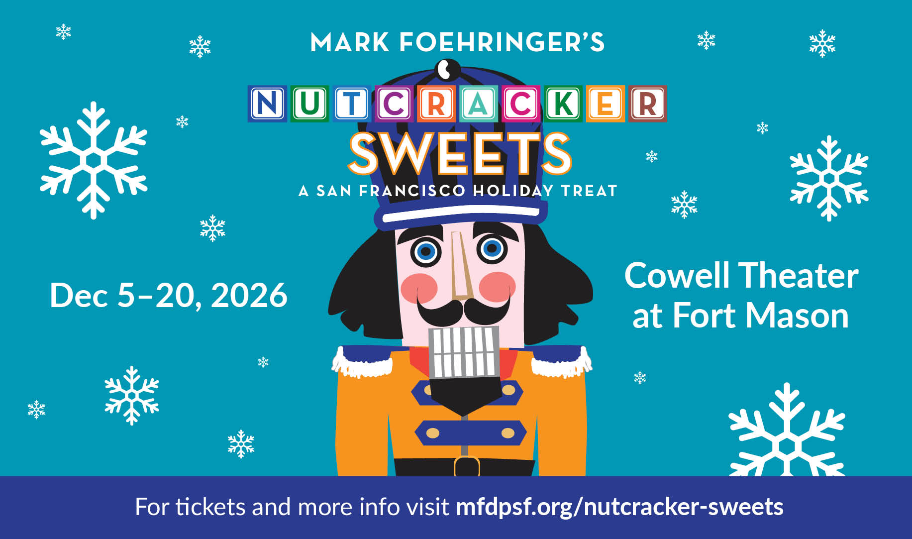 Banner promoting Mark Foehringer's Nutcracker Sweets