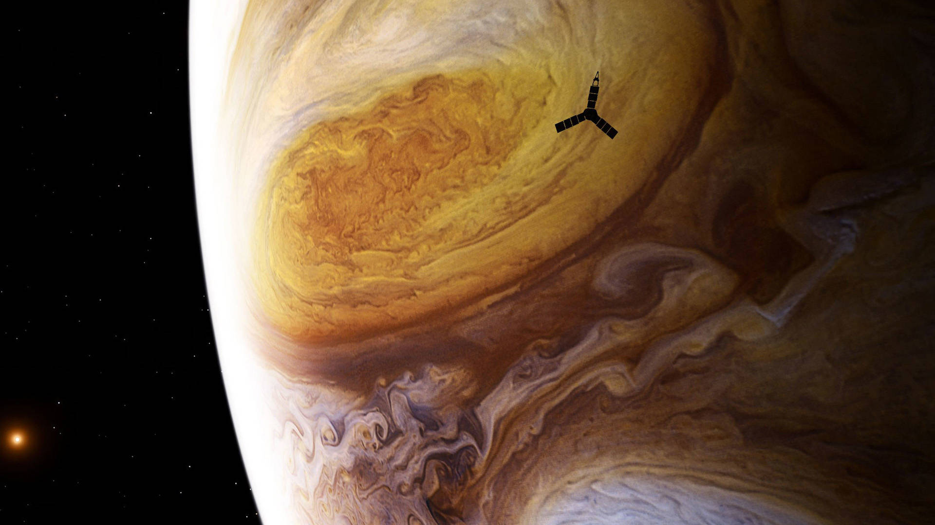Юпитер большое красное пятно снимок Voyager 1