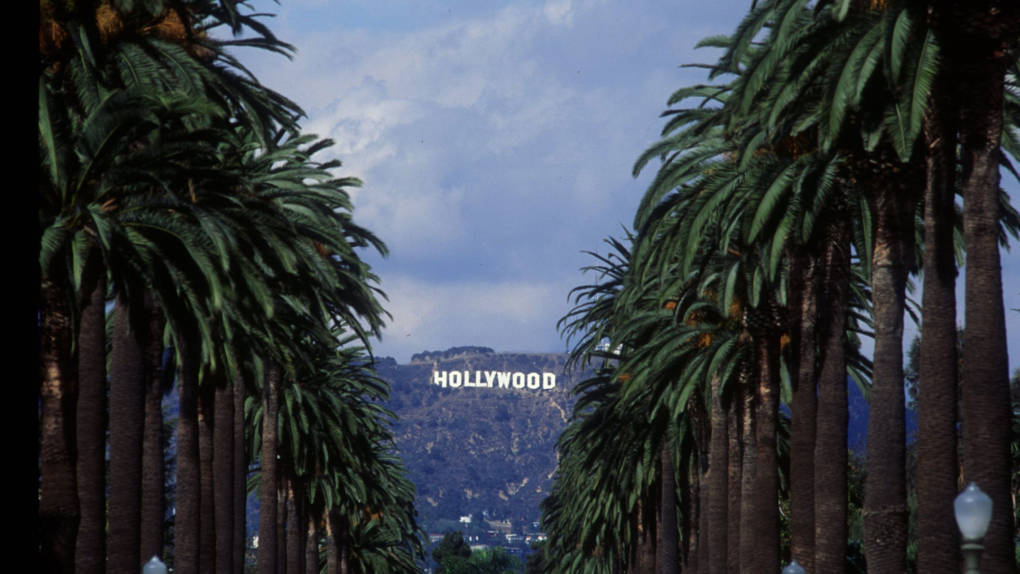 The Hollywood sign captured in 1993.